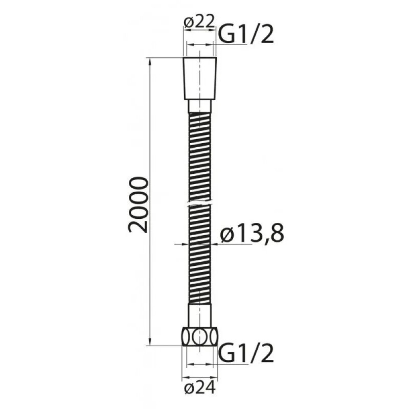 Душевой шланг Cezares CZR-U-FBV-200-01, 200 см, металл, хром