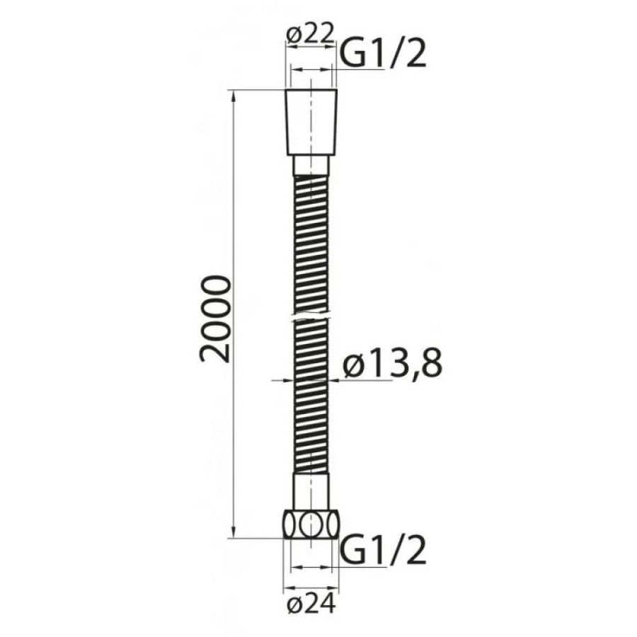 Душевой шланг Cezares CZR-U-FBV-200-01, 200 см, металл, хром