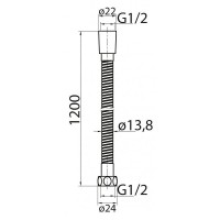 Душевой шланг Cezares CZR-U-FMDC-120-03/24, 120 см, металл, золото 24 карат