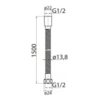 Душевой шланг Cezares CZR-U-FMDC-150-03/24, 150 см, металл, золото 24 карат