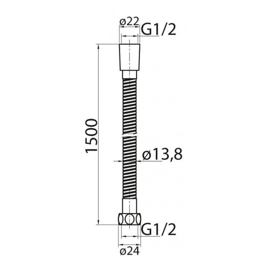Душевой шланг Cezares CZR-U-FMDC-150-03/24, 150 см, металл, золото 24 карат