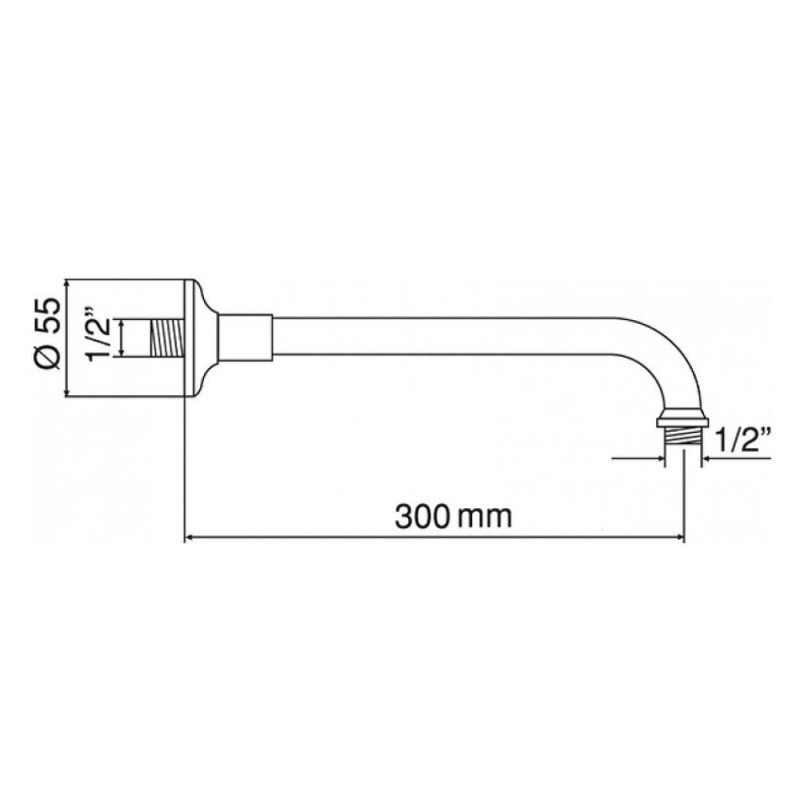 Держатель верхнего душа Cezares CZR-U-TDA-30-03/24, 32 см, золото 24 карат