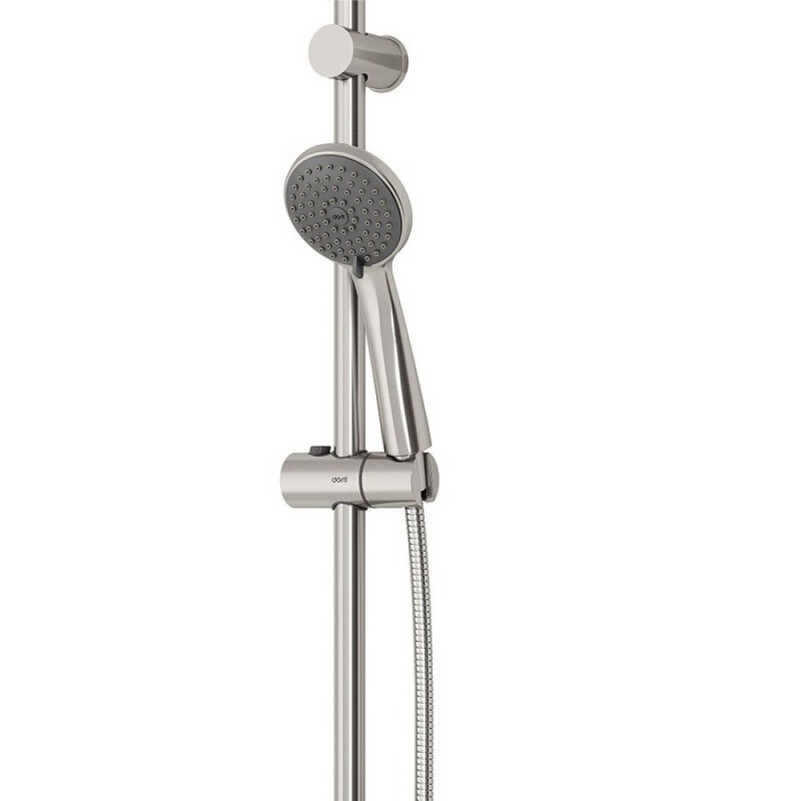 Смеситель для ванны и душа Dorff Logic New D0103030SS, с гарнитуром, нержавеющая сталь