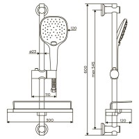 Душевой гарнитур Dorff Prime D0140000, 5 режимов струи