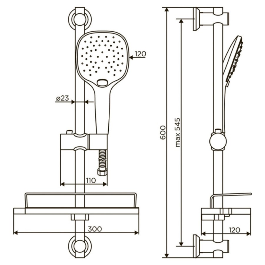 Душевой гарнитур Dorff Prime D0140000, 5 режимов струи