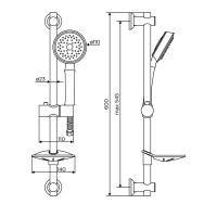 Душевой гарнитур Dorff Classic D0180000, 1 режим струи