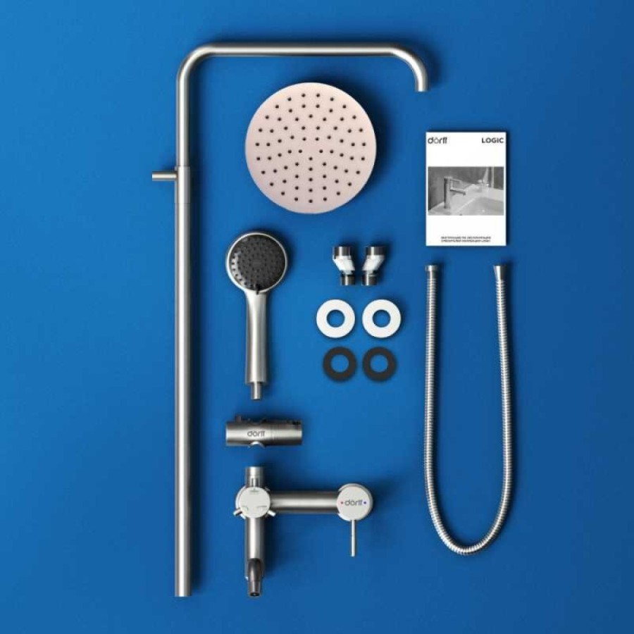 Душевая система Dorff Logic New D0703000SS, цвет нержавеющая сталь