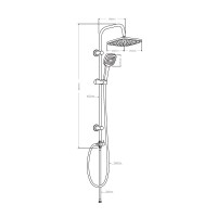 Душевой гарнитур Dorff Norma D0712020 с верхним душем, 1 режим струи, черный