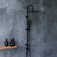 Душевой гарнитур Dorff Norma D0712020 с верхним душем, 1 режим струи, черный