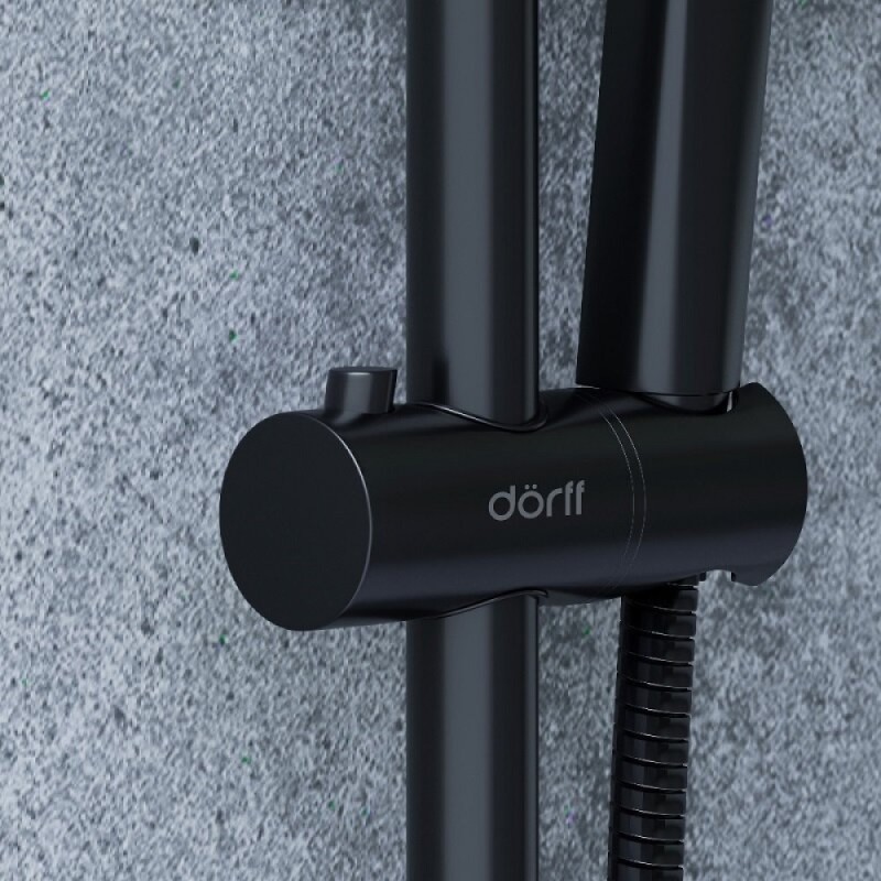 Душевой гарнитур Dorff Norma D0712020 с верхним душем, 1 режим струи, черный