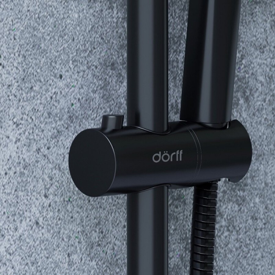 Душевой гарнитур Dorff Norma D0712020 с верхним душем, 1 режим струи, черный