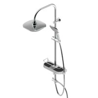 Душевой гарнитур Dorff Prime D0740000, с верхним душем, 5 режимов струи, хром/белый
