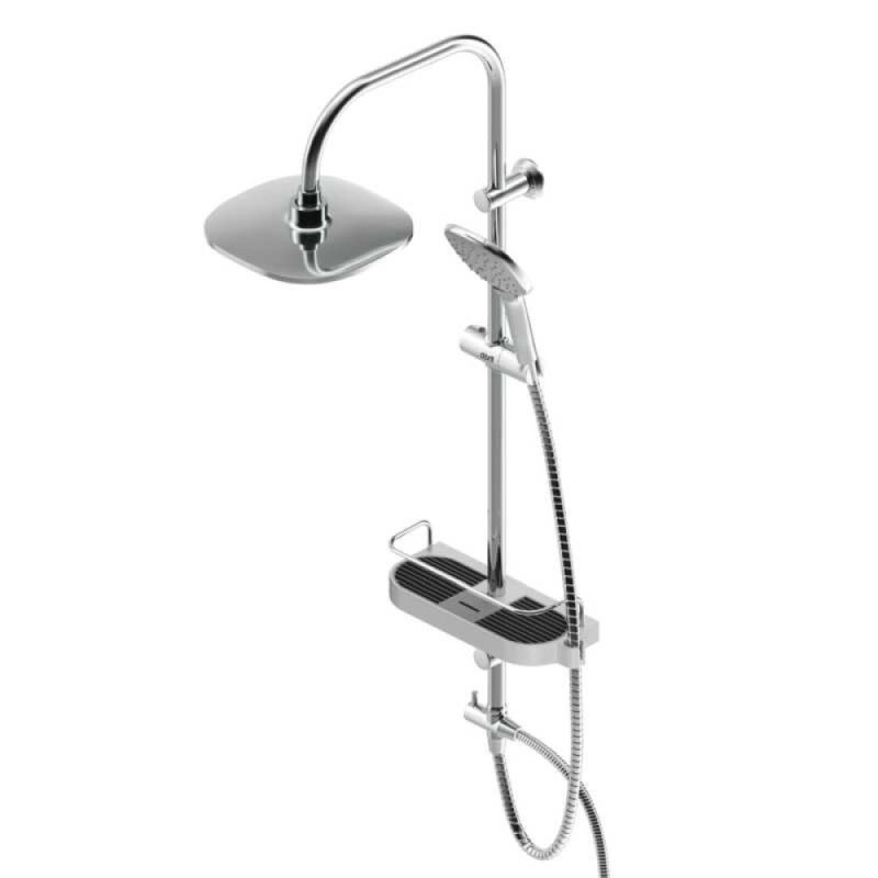 Душевой гарнитур Dorff Prime D0740000, с верхним душем, 5 режимов струи, хром/белый