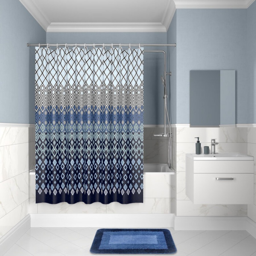 Штора для ванной комнаты Iddis Decor 200 x 180 см, D07P218i11, полиэстер, синий