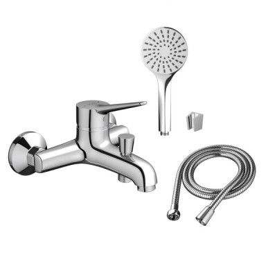 Смеситель Dorff Optima D2010008 для ванны и душа, с гарнитуром, хром