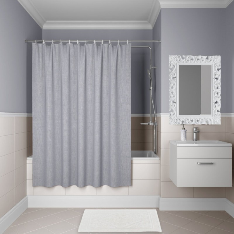 Штора для ванной комнаты Iddis Decor D22P218i11 180 x 200 см, полиэстер, серый