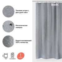 Штора для ванной комнаты Iddis Decor D22P218i11 180 x 200 см, полиэстер, серый