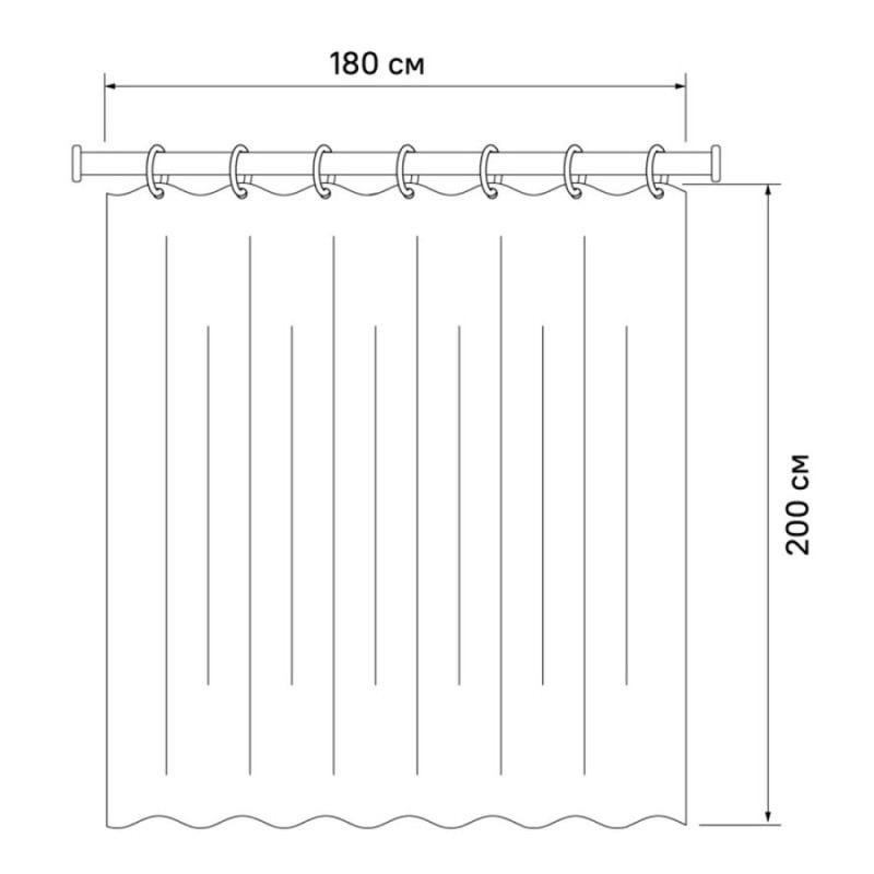 Штора для ванной комнаты Iddis Decor D23P218i11 180 x 200 см, полиэстер, бежевый