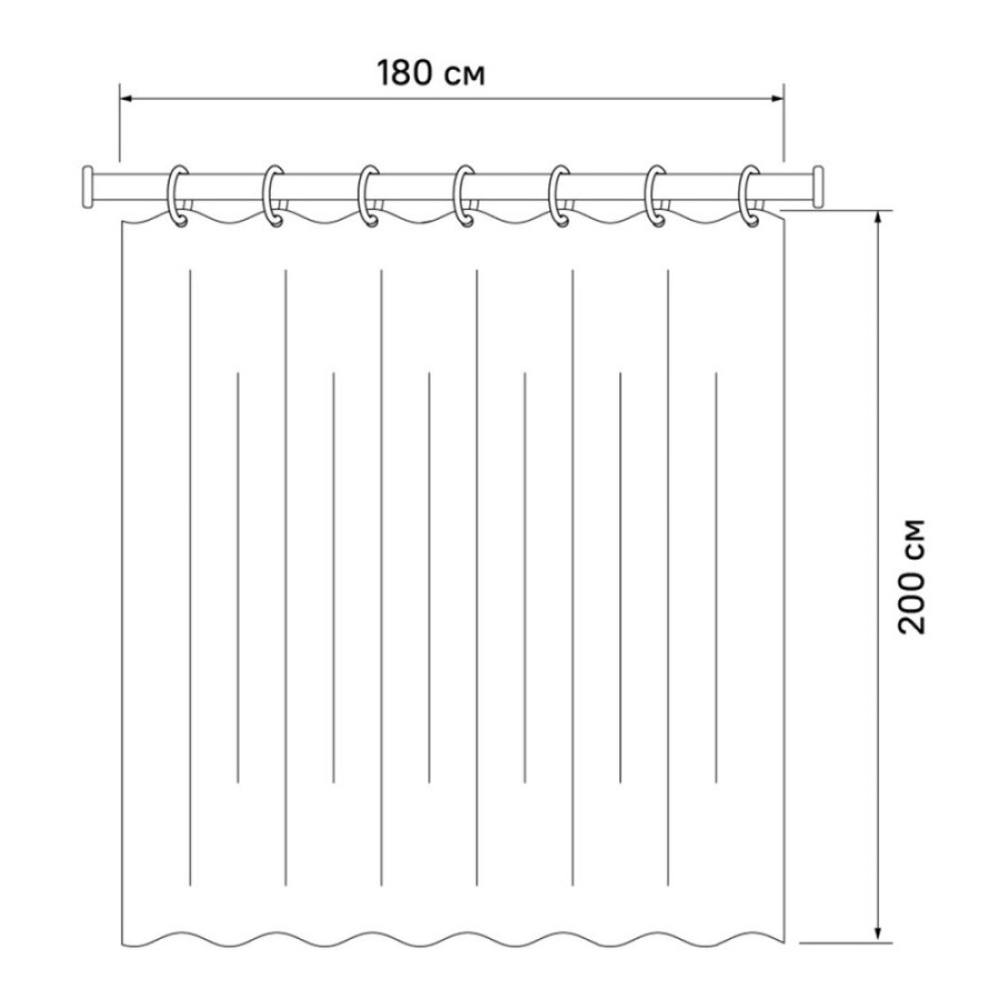 Штора для ванной комнаты Iddis Decor D23P218i11 180 x 200 см, полиэстер, бежевый