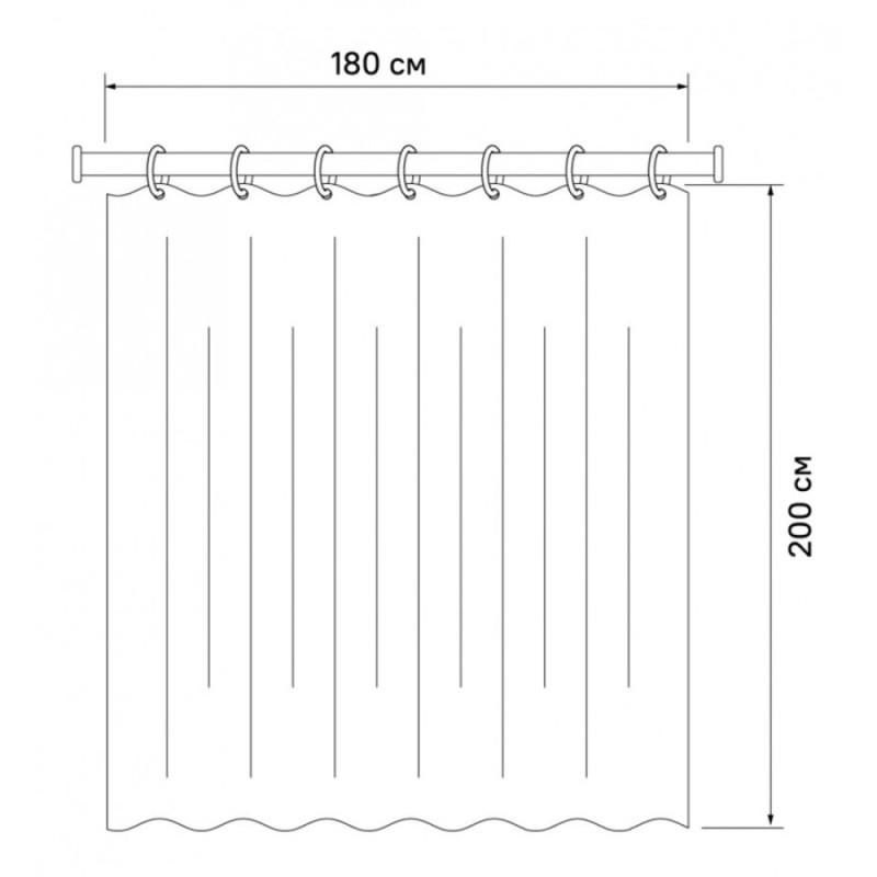 Штора для ванной комнаты Iddis Decor D24P218i11 180 x 200 см, полиэстер, зеленый