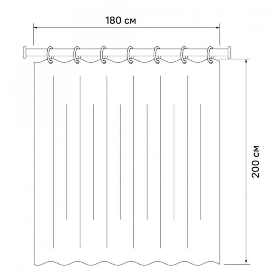 Штора для ванной комнаты Iddis Decor D24P218i11 180 x 200 см, полиэстер, зеленый