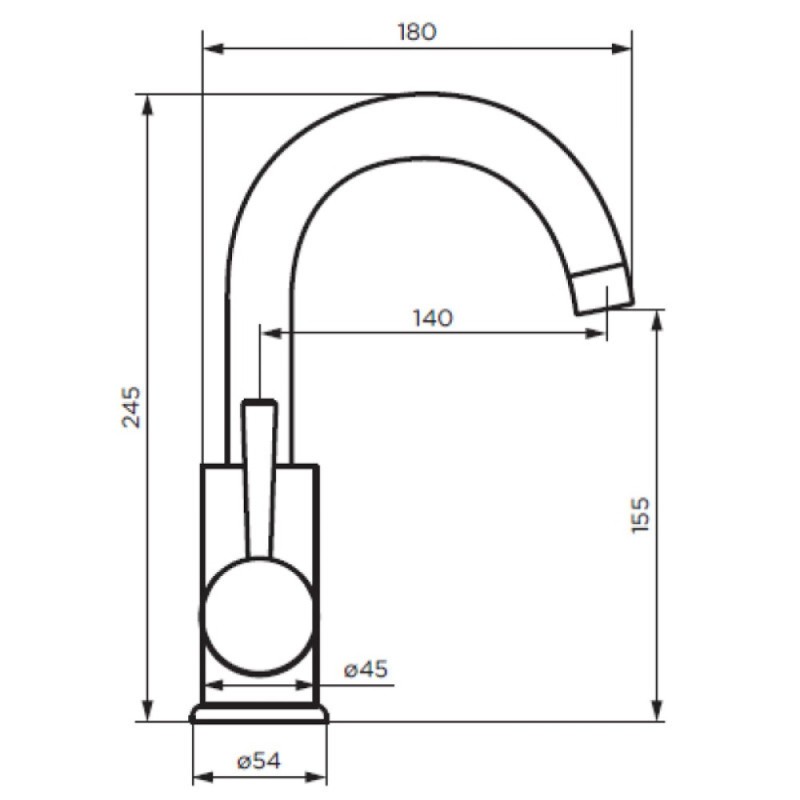 Смеситель Dorff Logic D3002101SS для раковины, нержавеющая сталь