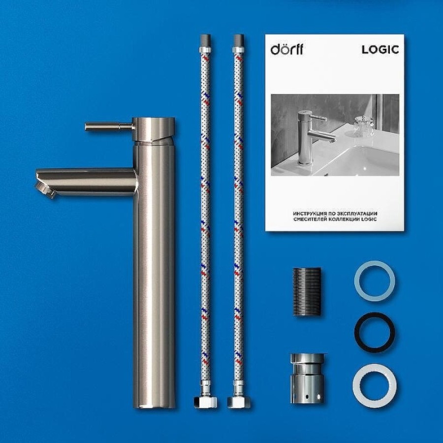 Смеситель Dorff Logic D3002102SS New для раковины, нержавеющая сталь