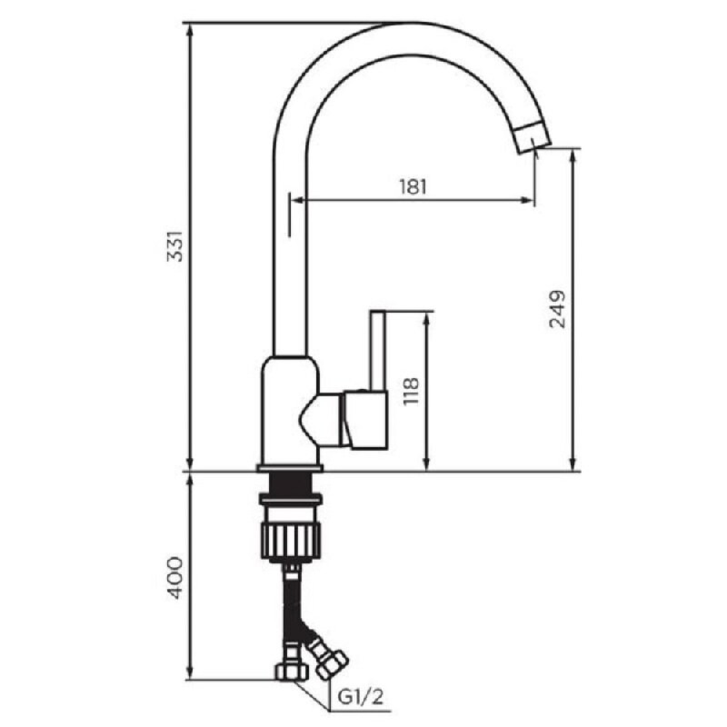 Смеситель для кухни Dorff Logic D3007022, черный матовый