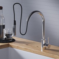 Смеситель для кухни Dorff Logic D3007500, с выдвижным изливом, хром глянцевый