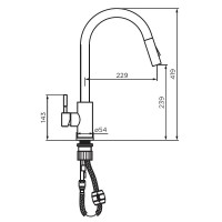 Смеситель для кухни Dorff Logic D3007511, с выдвижным изливом, сатин матовый