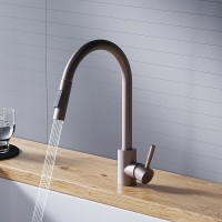 Смеситель для кухни Dorff Logic D3007511, с выдвижным изливом, сатин матовый