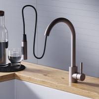 Смеситель для кухни Dorff Logic D3007511, с выдвижным изливом, сатин матовый