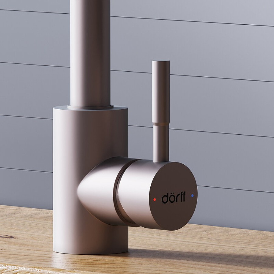 Смеситель для кухни Dorff Logic D3007511, с выдвижным изливом, сатин матовый