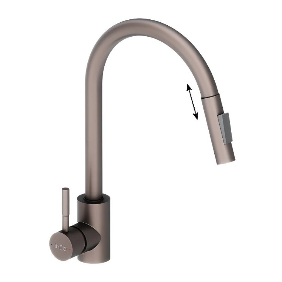 Смеситель для кухни Dorff Logic D3007511, с выдвижным изливом, сатин матовый