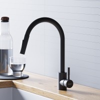 Смеситель для кухни Dorff Logic D3007522, с выдвижным изливом, черный матовый
