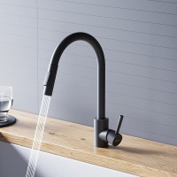 Смеситель для кухни Dorff Logic D3007522, с выдвижным изливом, черный матовый