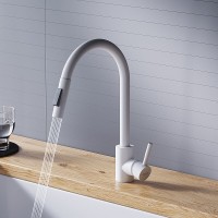 Смеситель для кухни Dorff Logic D3007533, с выдвижным изливом, белый матовый