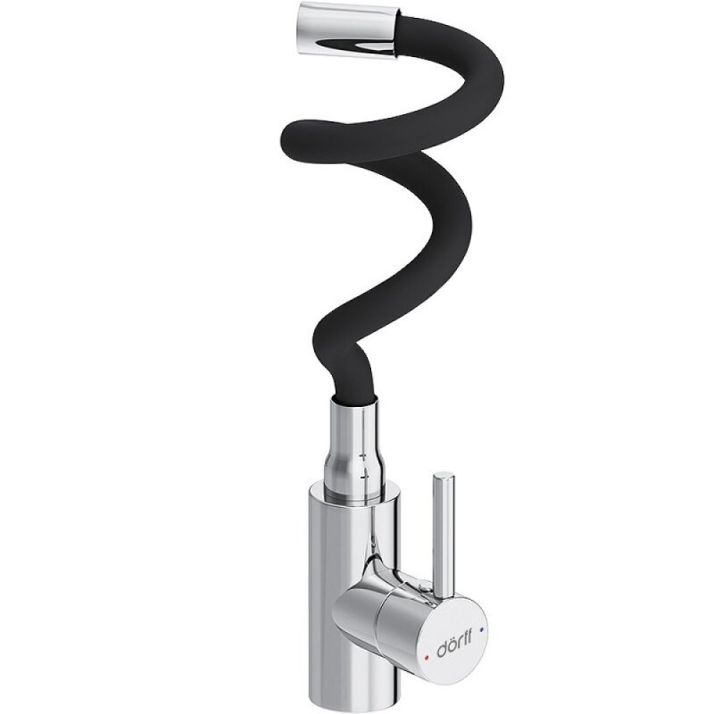 Смеситель для кухни Dorff Logic D3007622, с гибким изливом, черный матовый
