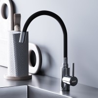 Смеситель для кухни Dorff Logic D3007622, с гибким изливом, черный матовый