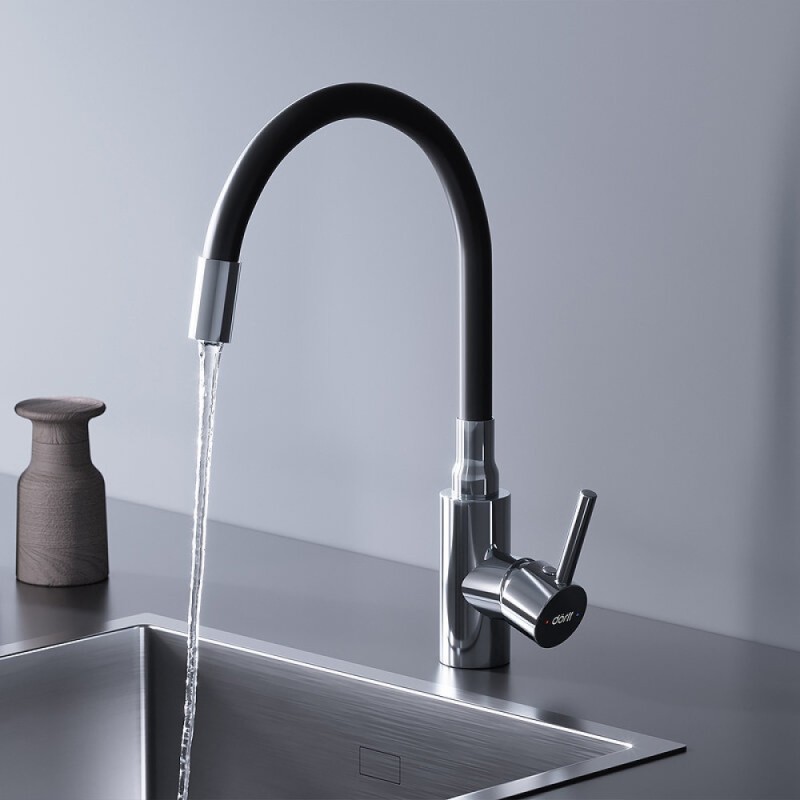 Смеситель для кухни Dorff Logic D3007622, с гибким изливом, черный матовый