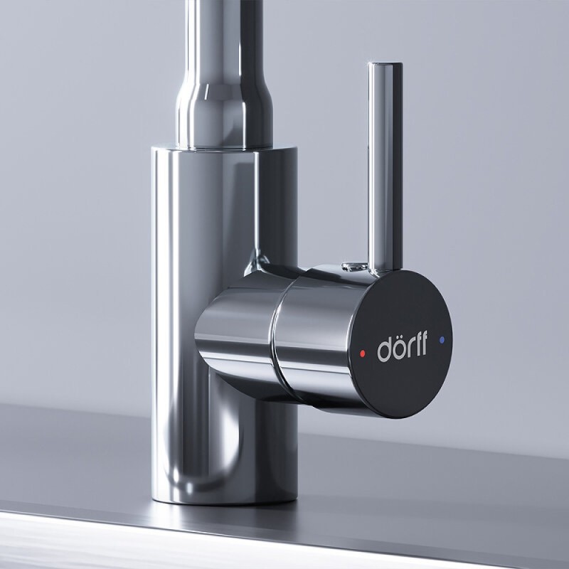 Смеситель для кухни Dorff Logic D3007622, с гибким изливом, черный матовый