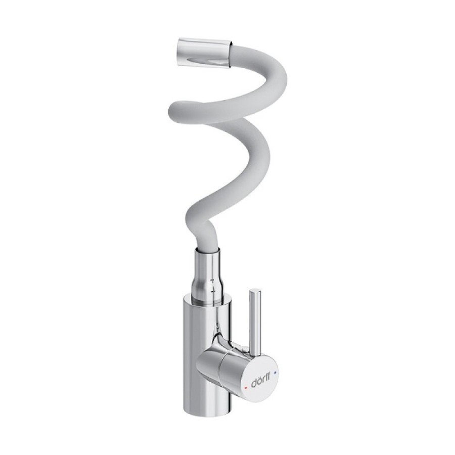 Смеситель для кухни Dorff Logic D3007633, с гибким изливом, белый матовый