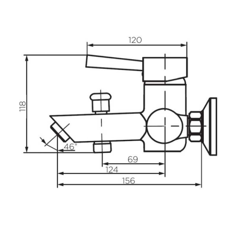 Cмеситель Dorff Logic new D3010000SS для ванны и душа, из нержавеющей стали