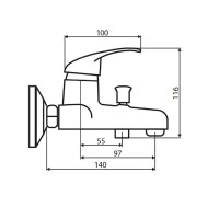 Полимерный смеситель Dorff Comfort D8010000, для ванны и душа, хром