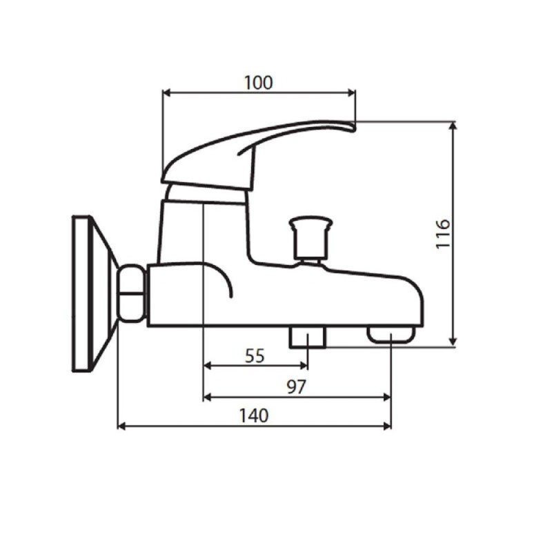 Полимерный смеситель Dorff Comfort D8010000, для ванны и душа, хром