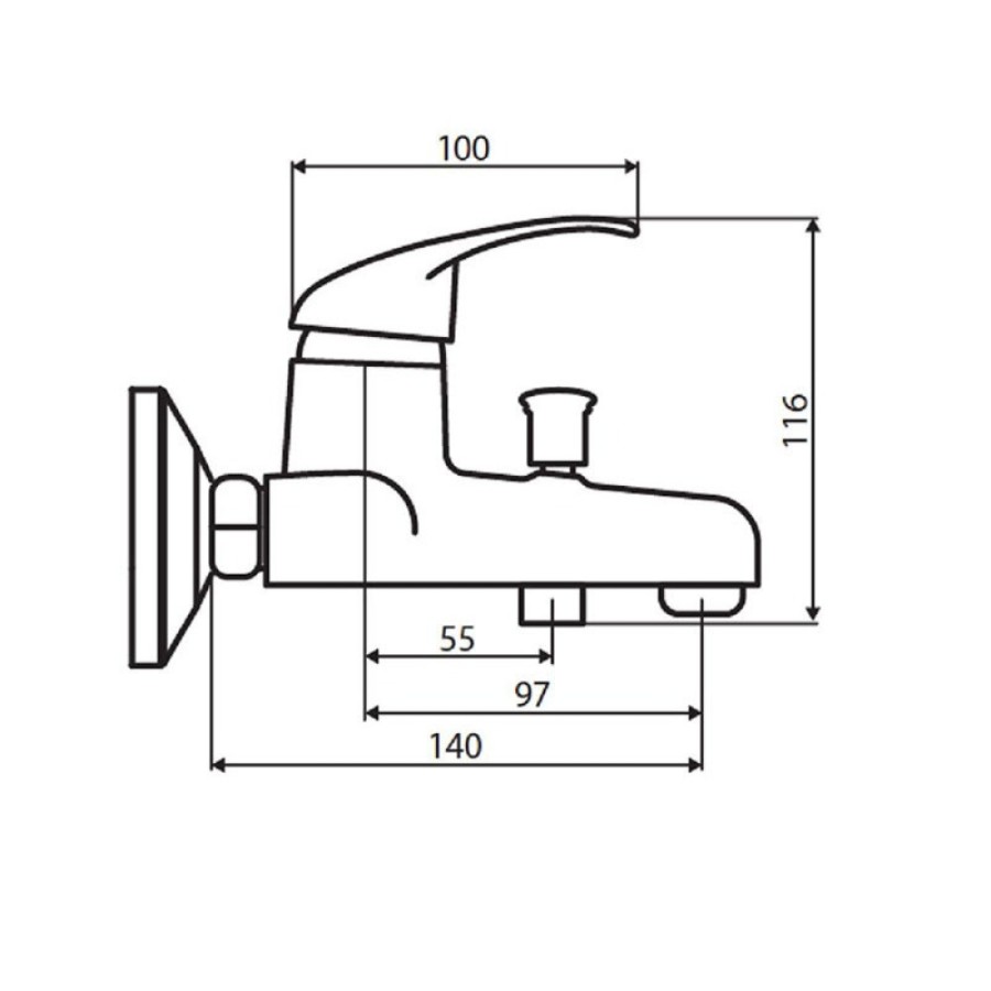Полимерный смеситель Dorff Comfort D8010000, для ванны и душа, хром