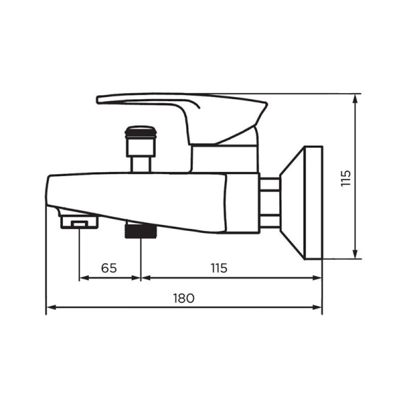 Смеситель для ванны и душа Dorff Alpha, D9010000WH, белый