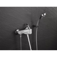 Смеситель D&K Venice Baciano DA1033256 для ванны и душа, с душевым гарнитуром, белый/хром