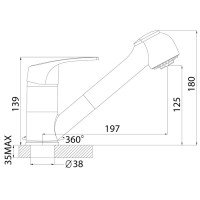 Смеситель D&K Mosel Rhein DA1262501 для кухонной мойки, с вытяжным душем