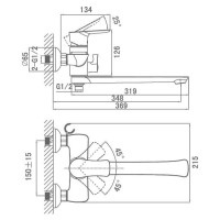 Смеситель D&K Reisling Rhein DA1273301 с душевым гарнитуром, хром